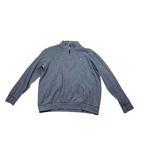 Southern Tide Mens XL Quarter Zip Pullover Heather Gray Cotton Skipjack Sweater
